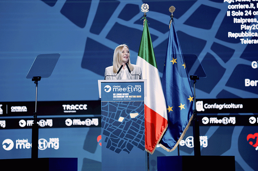 Il Presidente Meloni al Meeting di Rimini 2025 (il testo integrale del discorso del Premier)