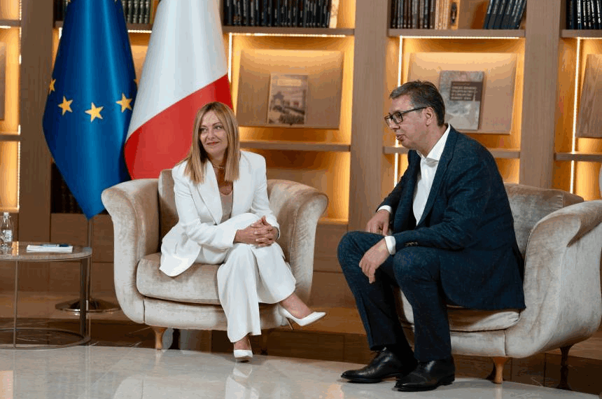 Il Premier Meloni incontra il Presidente della Repubblica di Serbia Aleksandar Vučić