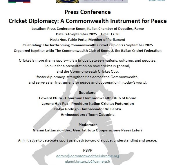 Cricket e Diplomazia: conferenza stampa alla Camera dei Deputati (24 settembre)