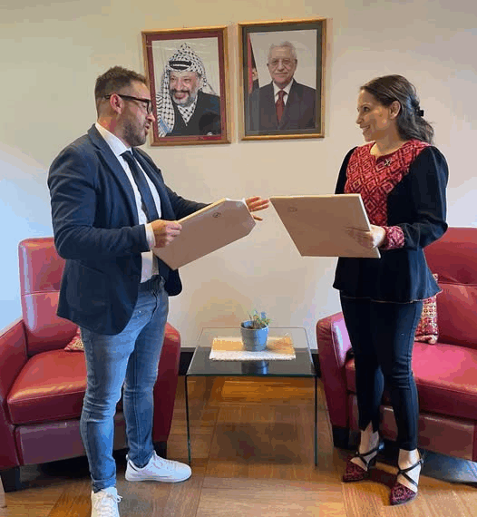 Palestina, il Sindaco di Aielli Di Natale incontra l’Ambasciatrice designata Abuamara