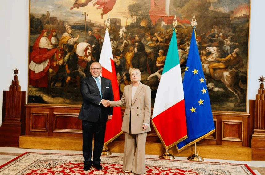 Il Presidente Meloni incontra il Principe Ereditario e Primo Ministro del Bahrein Salman bin Hamad Al Khalifa