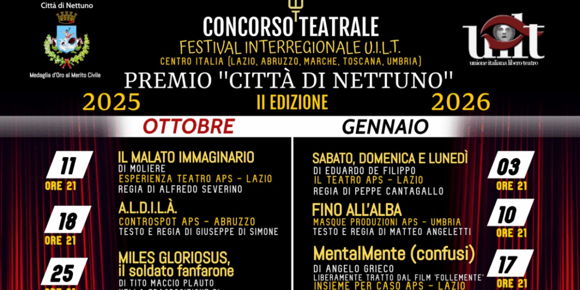 “Città di Nettuno”: al Via il Festival Interregionale UILT 2025/2026