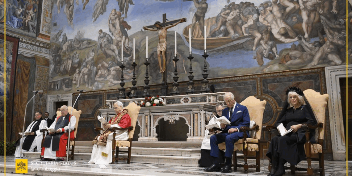 Storico incontro di preghiera ecumenica nella Cappella Sistina fra Leone XIV e Carlo III
