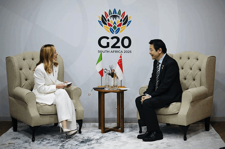 G20, il Premier Meloni incontra il Primo Ministro di Singapore Wong