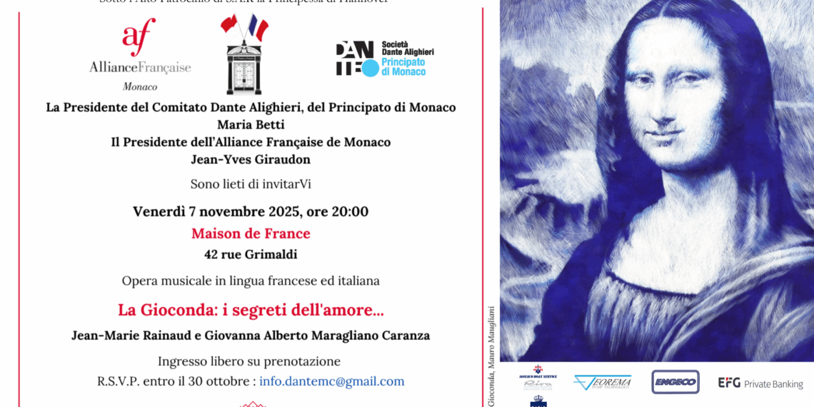 “La Gioconda: i segreti dell’amore”, il 7 Novembre alla Maison de France di Monaco (lingua Italiana e francese) 