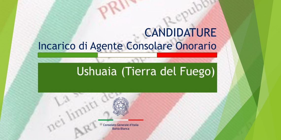 Avviso di ricerca di un Agente Consolare Onorario a Ushuaia, provincia di Tierra del Fuego