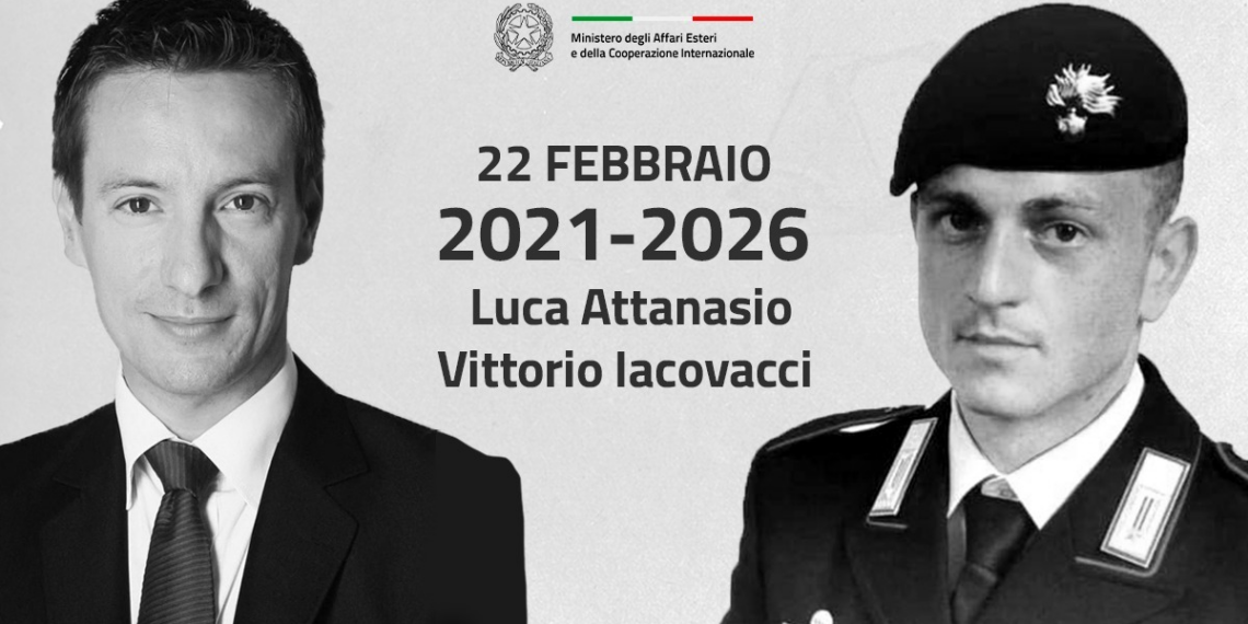 Quinto anniversario della morte dell’Ambasciatore Attanasio e del Carabiniere Scelto Iacovacci