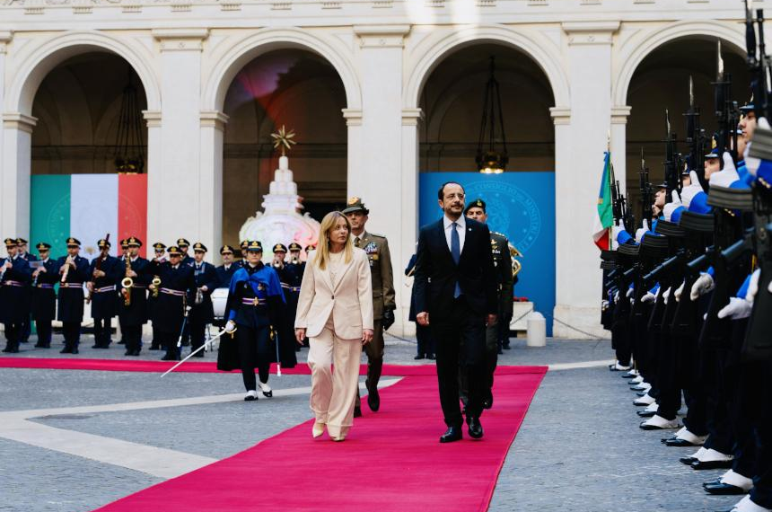 Il Premier Meloni incontra il Presidente della Repubblica di Cipro Christodoulidīs