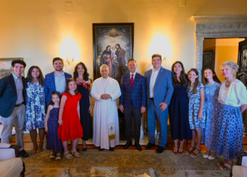 Papa Leone XIV alla Residenza dell’Ambasciatore USA in Vaticano per le celebrazioni del 4 luglio
