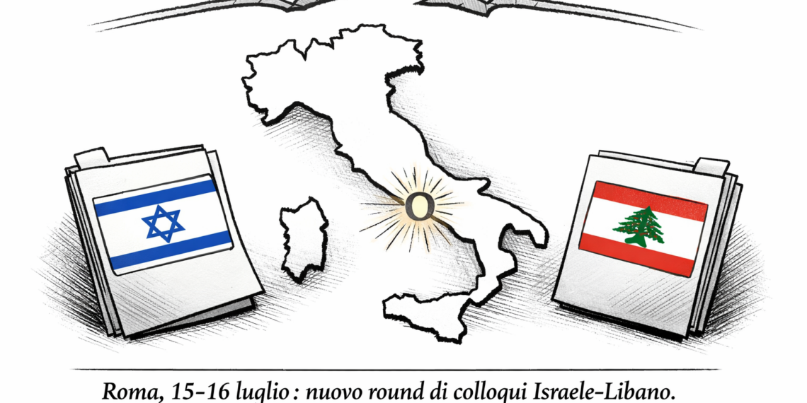 Roma ospiterà il nuovo round di colloqui Israele‑Libano il 15 e 16 luglio