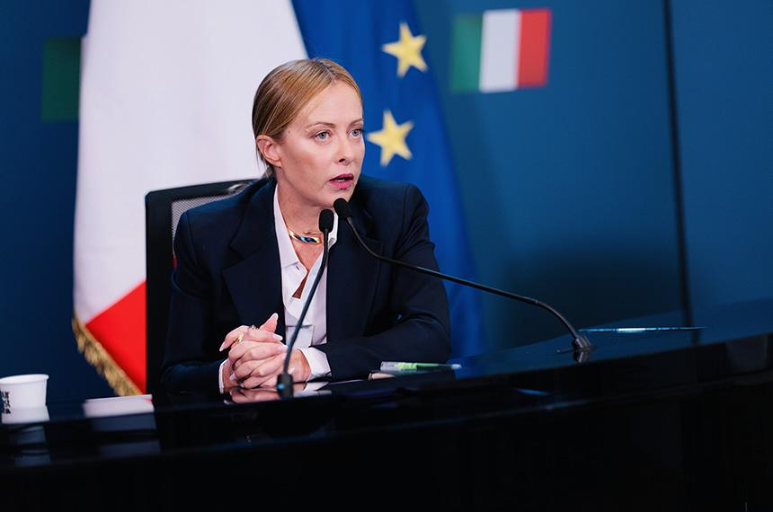 Riunione della Coalizione dei Volenterosi. Il Premier Meloni partecipa in videoconferenza