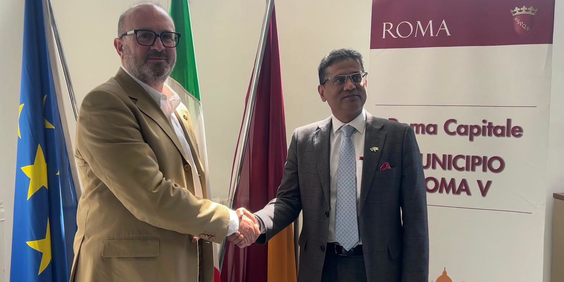 L’Ambasciatore del Bangladesh Haque incontra il Presidente del V Municipio di Roma Caliste