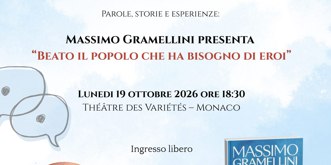 Settimana della Lingua Italiana nel Mondo, Il Théâtre des Variétés di Monaco ospita Massimo Gramellini