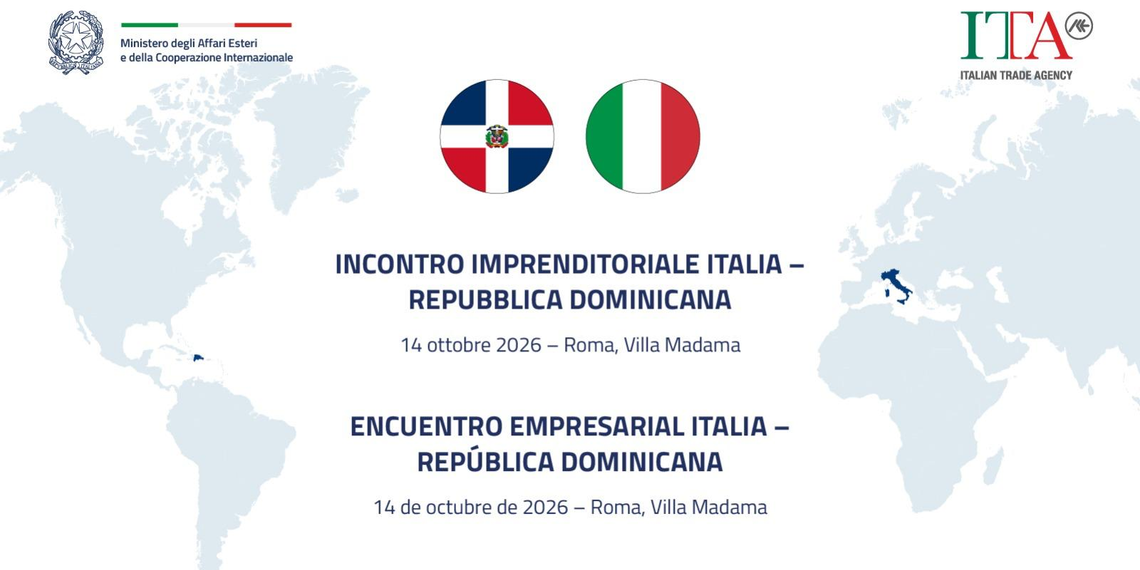 Tajani domani all’incontro imprenditoriale Italia–Repubblica Dominicana con il Presidente Abinader