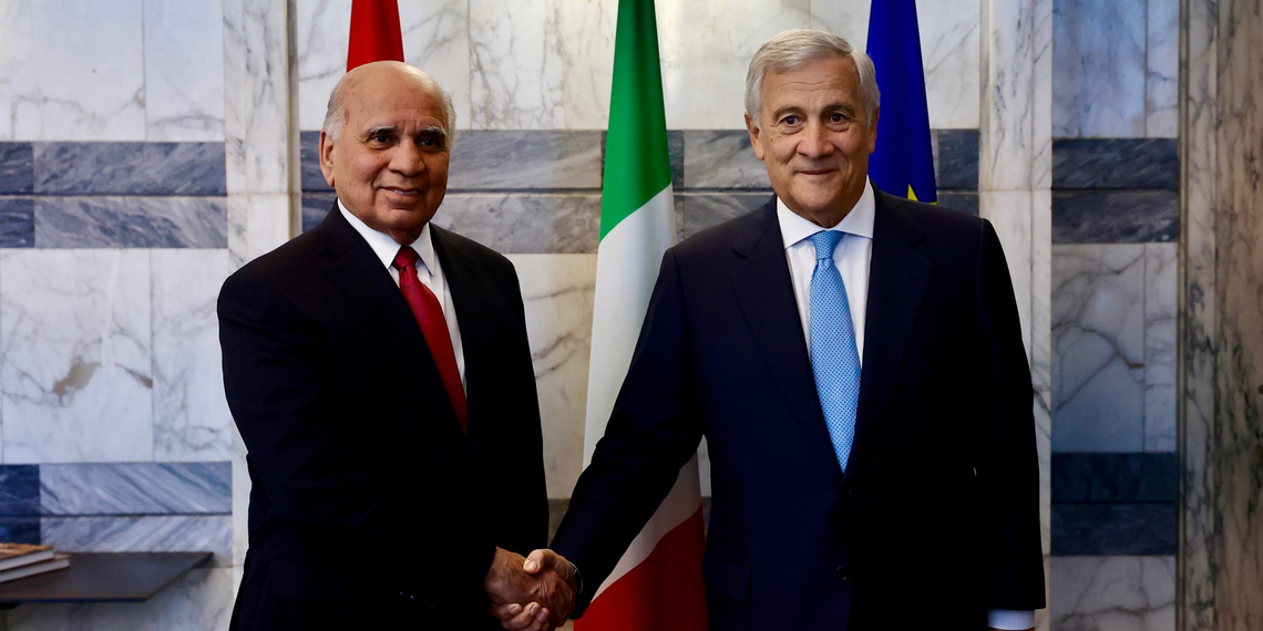 Tajani incontra il Ministro degli Esteri iracheno Fuad Hussein: “Fermare insieme le crisi in tutta la regione del Golfo”