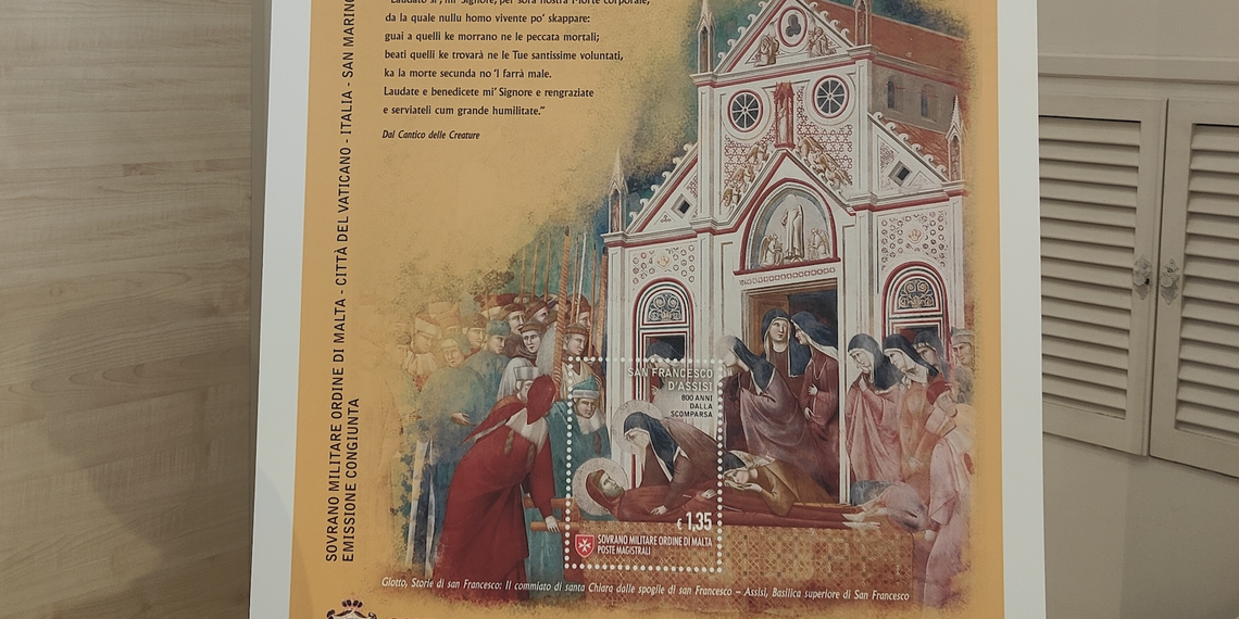 Un francobollo dedicato a San Francesco d’Assisi in occasione 800º anniversario della morte