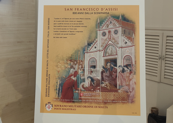 Un francobollo dedicato a San Francesco d’Assisi in occasione 800º anniversario della morte